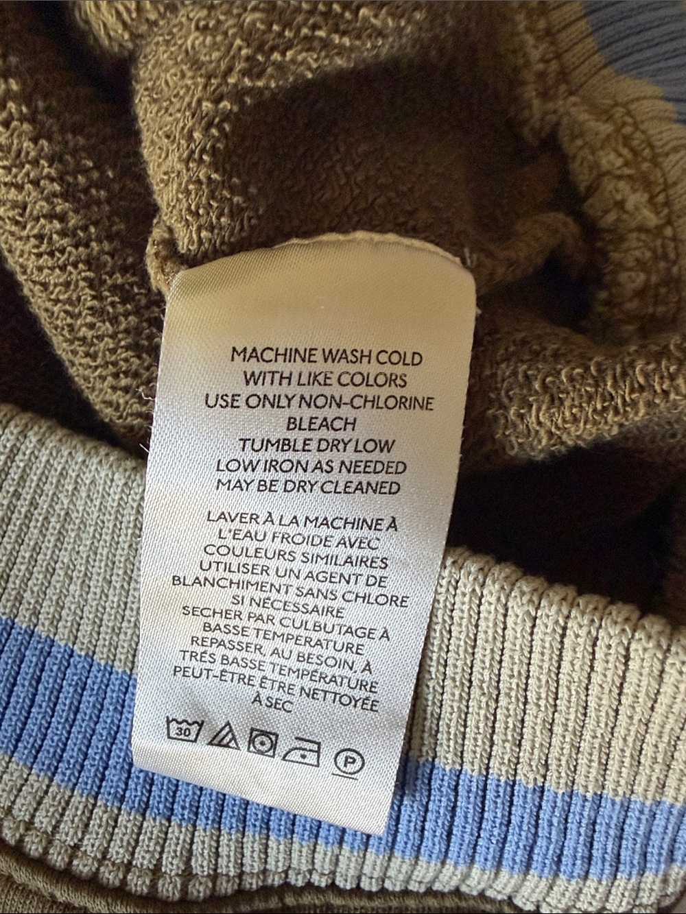 Free People rio sweater Olive Green V-Neck Sweatshirt with Blue-Trim - Picture 10 of 11